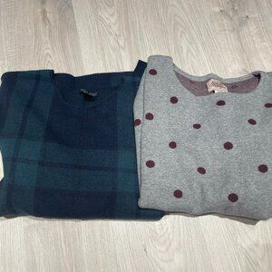 Women's Sweater Lot of 2 Polka Dot & Plaid Sz 2X